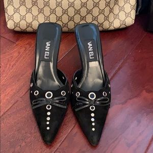 Vaneli black suede mules